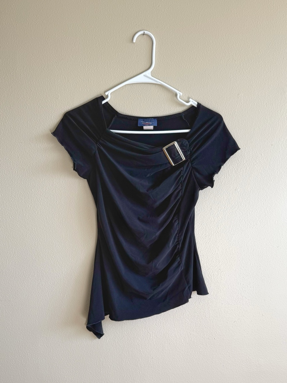 Vintage Y2K Asymmetrical Buckle Top